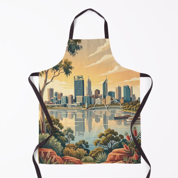 Item preview, Perth Australia Vintage City Travel Illustration designed and sold by Bomax121.