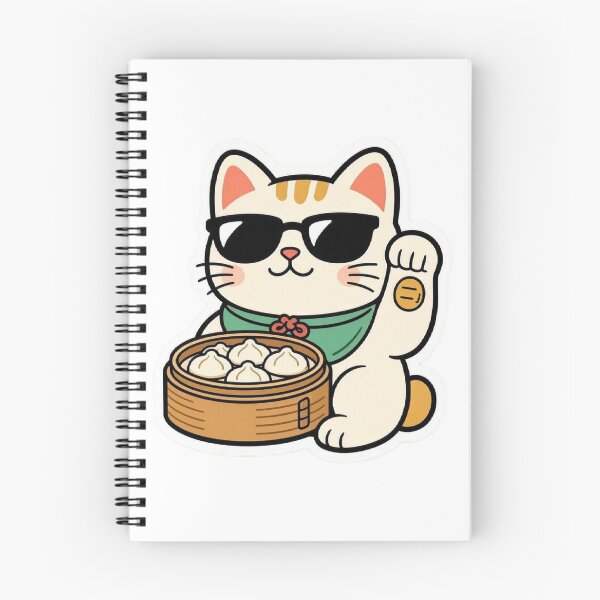 Item preview, Cute Lucky Cat Eating Dumplings Dim Sum Sunglasses designed and sold by BobaCatDesign.