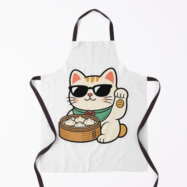 Item preview, Cute Lucky Cat Eating Dumplings Dim Sum Sunglasses designed and sold by BobaCatDesign.