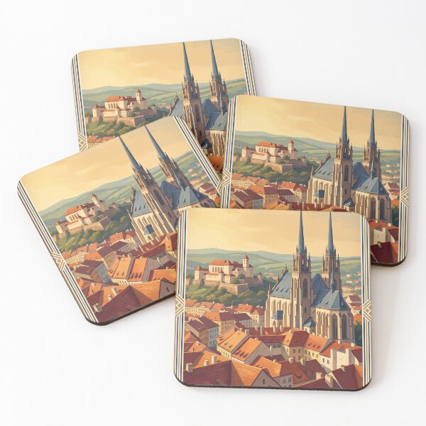 Item preview, Brno Czech Republic Vintage Travel Illustration designed and sold by Bomax121.