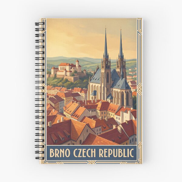 Item preview, Brno Czech Republic Vintage Travel Illustration designed and sold by Bomax121.