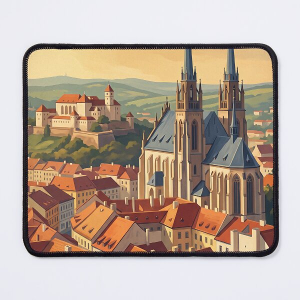 Item preview, Brno Czech Republic Vintage Travel Illustration designed and sold by Bomax121.