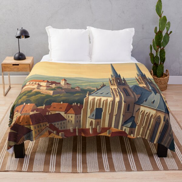 Item preview, Brno Czech Republic Vintage Travel Illustration designed and sold by Bomax121.