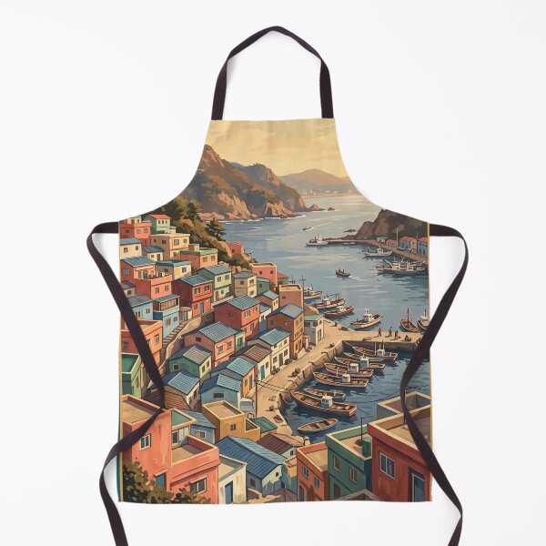 Item preview, Busan South Korea Vintage Coastal Illustration designed and sold by Bomax121.