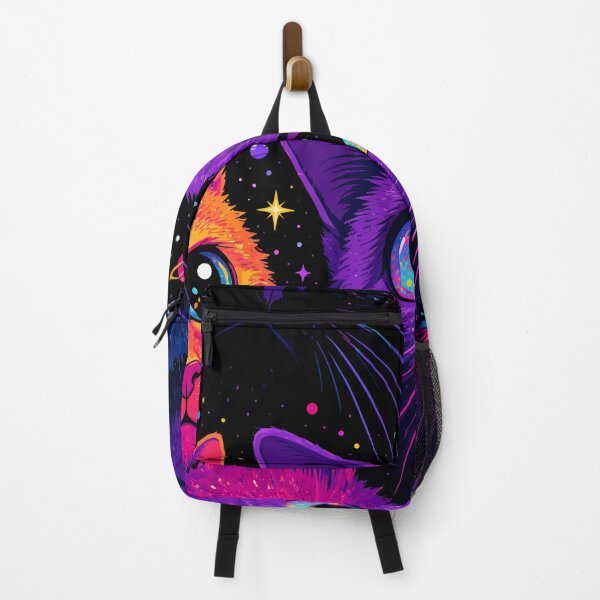 Item preview, Cosmic Galaxy Space Cats Neon Psychedelic Universe Graphic Art designed and sold by The Upside Down.
