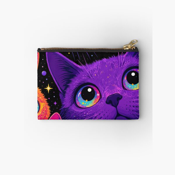 Item preview, Cosmic Galaxy Space Cats Neon Psychedelic Universe Graphic Art designed and sold by The Upside Down.