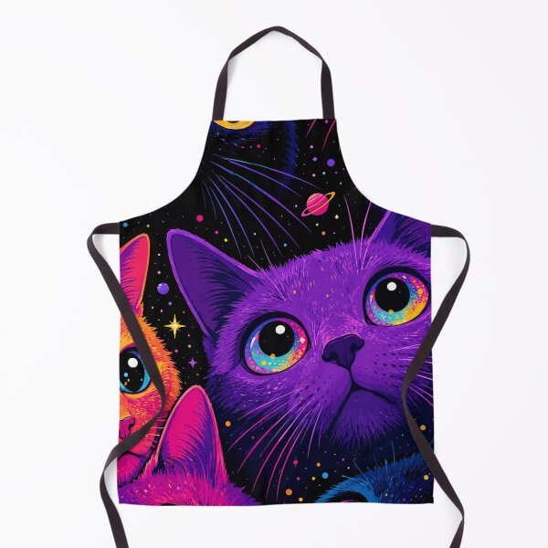 Item preview, Cosmic Galaxy Space Cats Neon Psychedelic Universe Graphic Art designed and sold by The Upside Down.