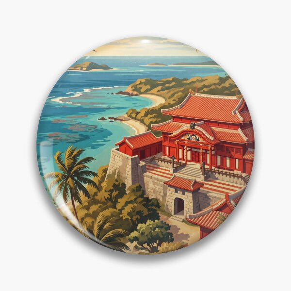 Item preview, Okinawa Japan Vintage Tropical Travel Illustration designed and sold by Bomax121.