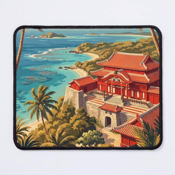 Item preview, Okinawa Japan Vintage Tropical Travel Illustration designed and sold by Bomax121.