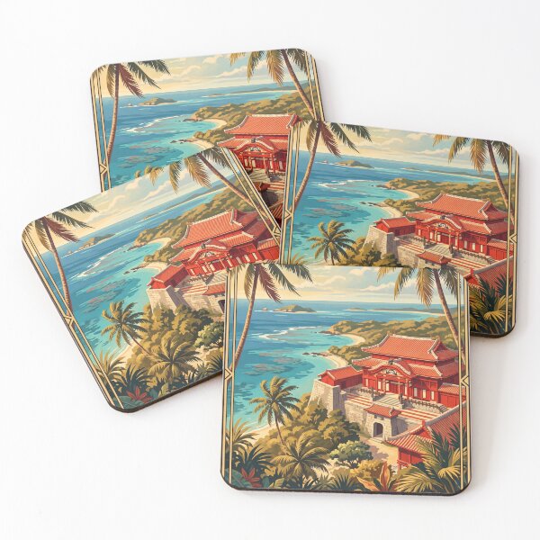 Item preview, Okinawa Japan Vintage Tropical Travel Illustration designed and sold by Bomax121.