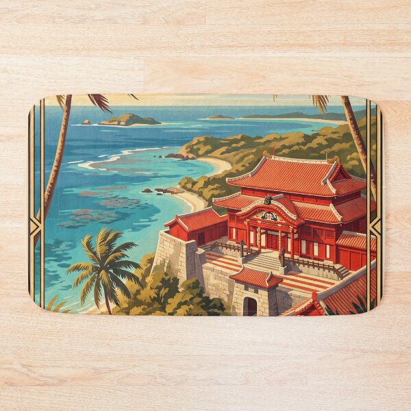 Item preview, Okinawa Japan Vintage Tropical Travel Illustration designed and sold by Bomax121.