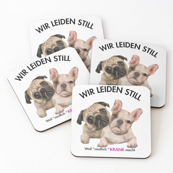 Item preview, "We suffer in silence – because cute makes you sick" | Statement shirt against cruel breeding | Pug & French Bulldog design designed and sold by MitMopsundHerz Rosinchens_Welt.