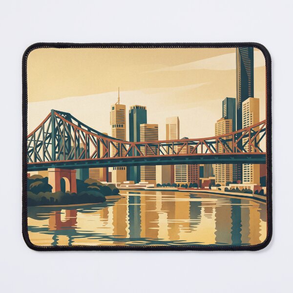 Item preview, Brisbane Australia Vintage Travel Illustration designed and sold by Bomax121.