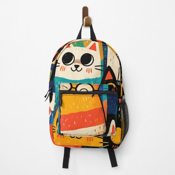 Item preview, Funny Quirky Cats Doodles Colorful Cartoon Feline Squad Graphic Art designed and sold by The Upside Down.