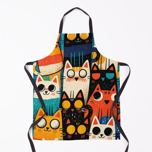 Item preview, Funny Quirky Cats Doodles Colorful Cartoon Feline Squad Graphic Art designed and sold by The Upside Down.