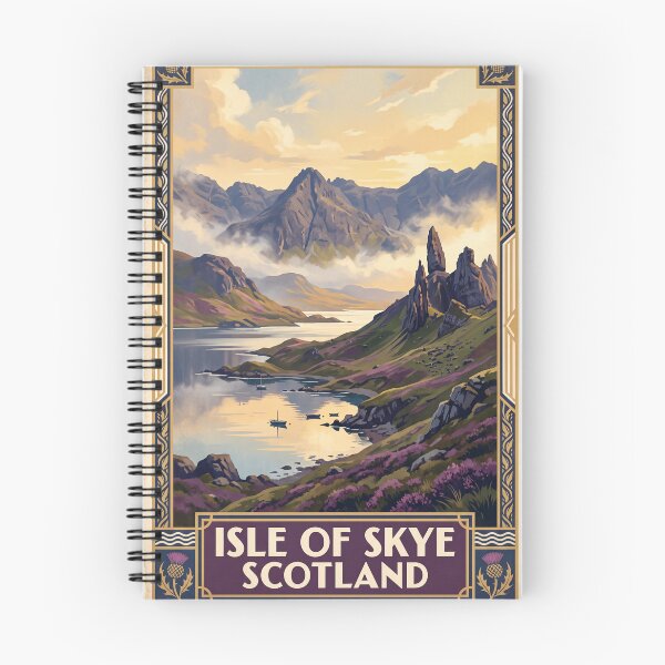 Item preview, Isle of Skye Scotland Vintage Travel Illustration designed and sold by Bomax121.