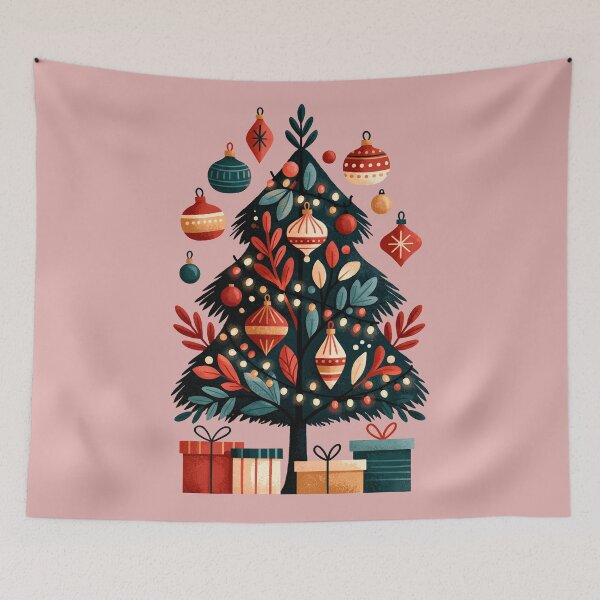 Item preview, Festive Retro Christmas Tree with Gifts designed and sold by colorful-white.