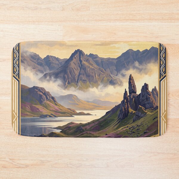 Item preview, Isle of Skye Scotland Vintage Travel Illustration designed and sold by Bomax121.