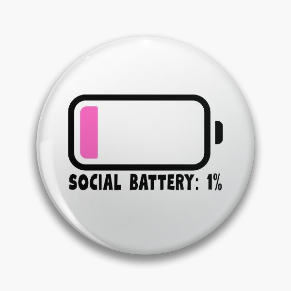 Item preview, Social Battery 1% Funny Introvert Quote designed and sold by jianina-alondra.