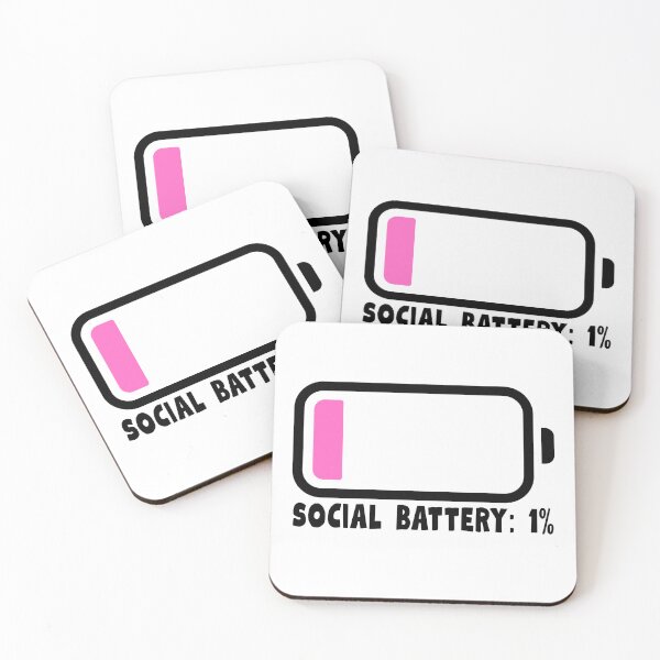Item preview, Social Battery 1% Funny Introvert Quote designed and sold by jianina-alondra.