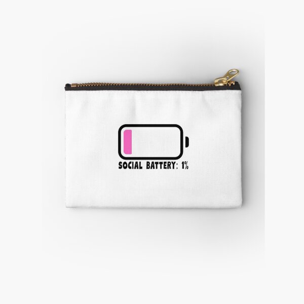 Item preview, Social Battery 1% Funny Introvert Quote designed and sold by jianina-alondra.
