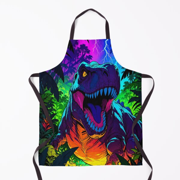 Item preview, Roaring Neon T-Rex Dinosaur Jungle Lightning Pop Art Graphic designed and sold by The Upside Down.