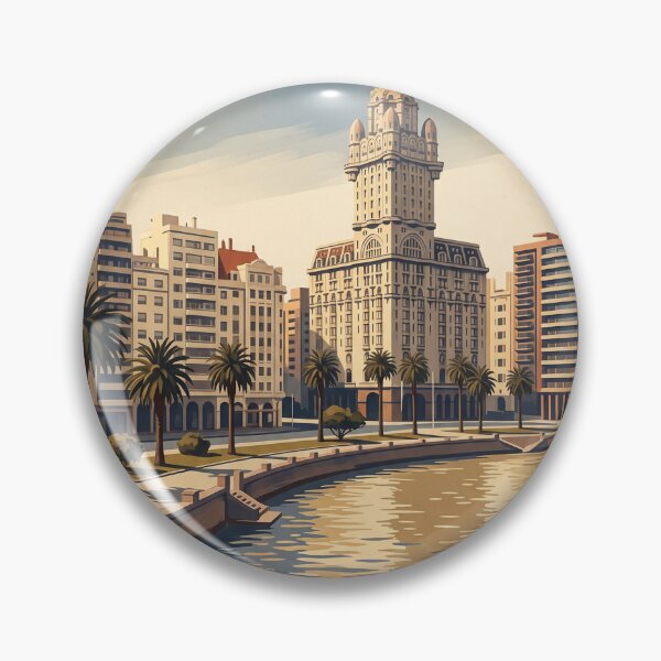 Item preview, Montevideo Uruguay Vintage Travel Illustration designed and sold by Bomax121.