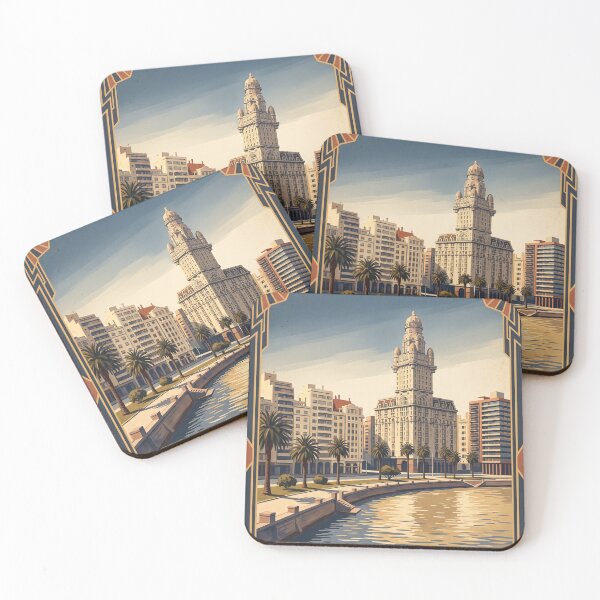 Item preview, Montevideo Uruguay Vintage Travel Illustration designed and sold by Bomax121.