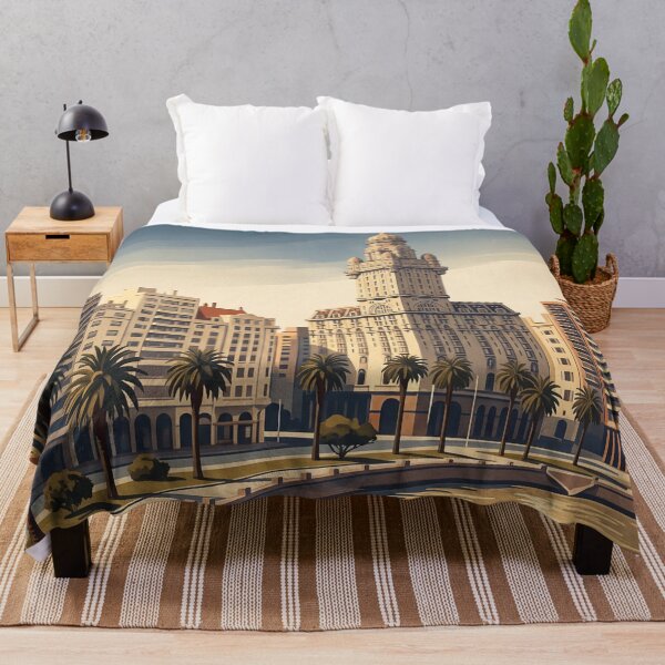 Item preview, Montevideo Uruguay Vintage Travel Illustration designed and sold by Bomax121.