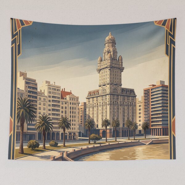 Item preview, Ilustración de viaje vintage de Montevideo, Uruguay designed and sold by Bomax121.