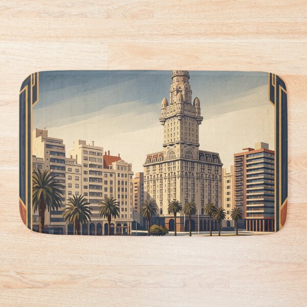 Artikelvorschau, Montevideo, Uruguay – Vintage-Reiseillustration entworfen und verkauft von Bomax121.