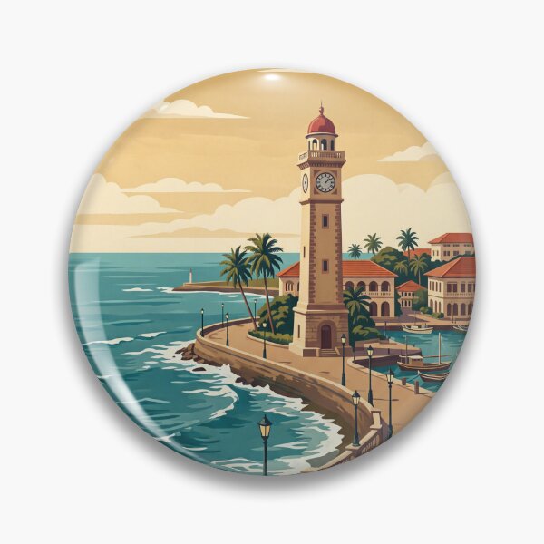 Item preview, Colombo Sri Lanka Vintage Coastal Illustration designed and sold by Bomax121.