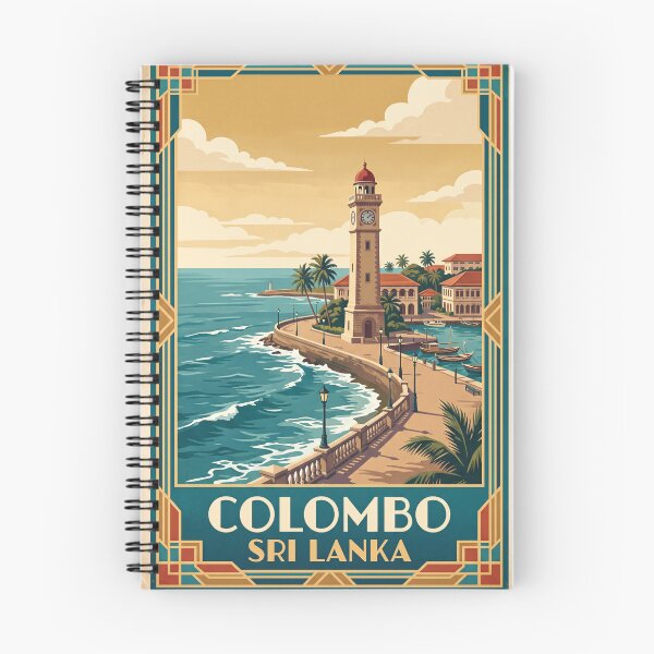 Item preview, Colombo Sri Lanka Vintage Coastal Illustration designed and sold by Bomax121.