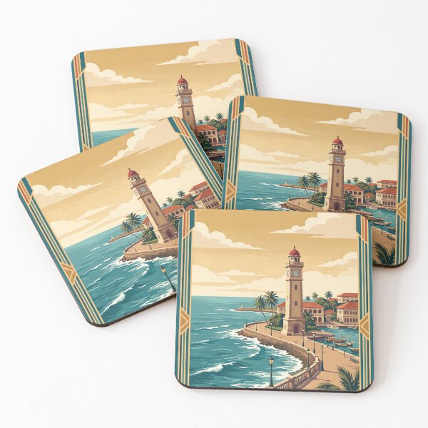 Item preview, Colombo Sri Lanka Vintage Coastal Illustration designed and sold by Bomax121.