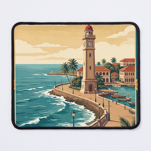 Item preview, Colombo Sri Lanka Vintage Coastal Illustration designed and sold by Bomax121.