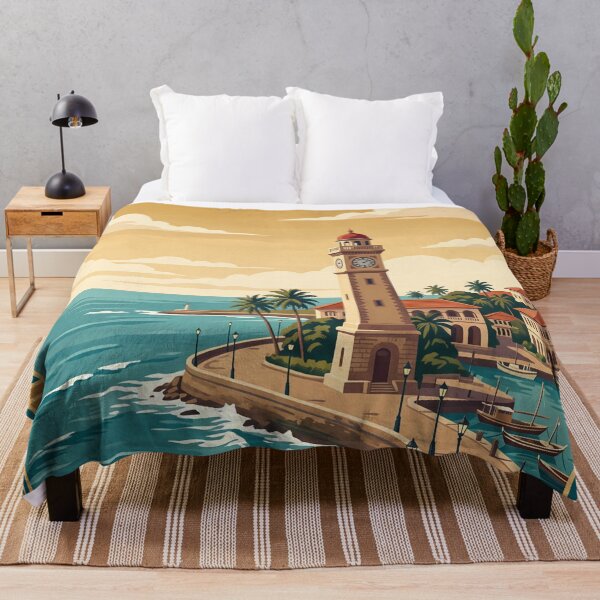 Item preview, Colombo Sri Lanka Vintage Coastal Illustration designed and sold by Bomax121.