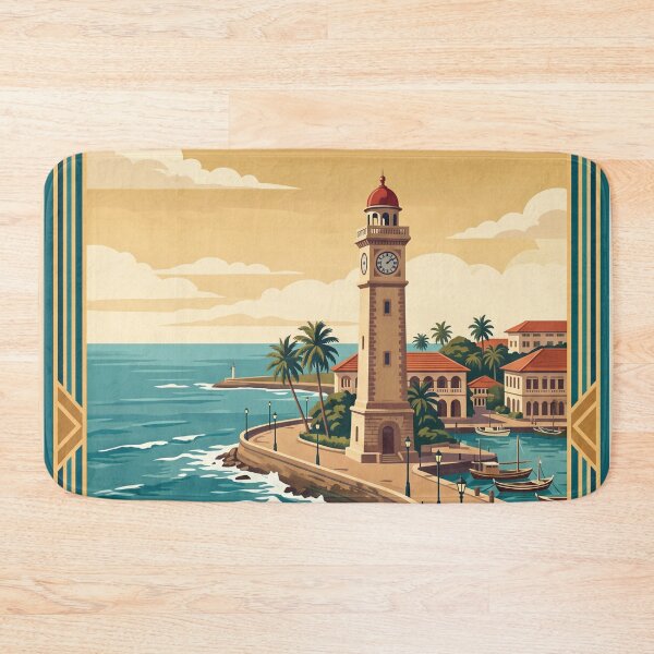 Item preview, Colombo Sri Lanka Vintage Coastal Illustration designed and sold by Bomax121.