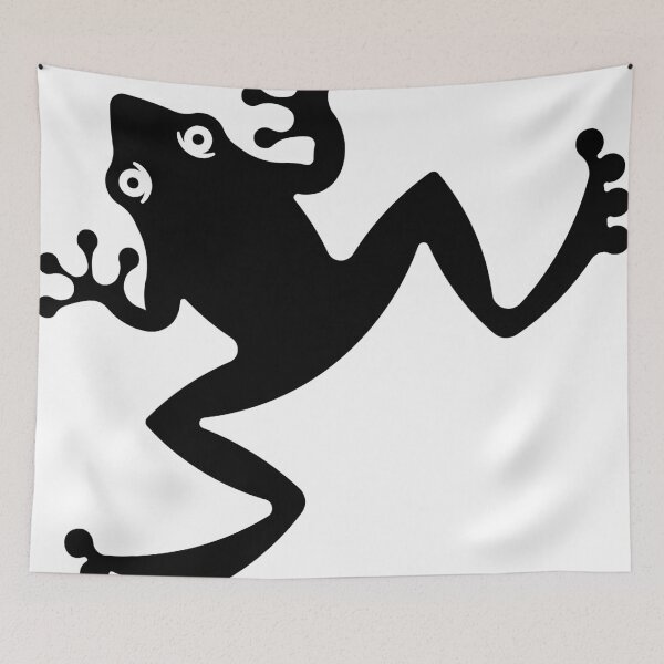 Item preview, Minimalist Black Silhouette Jumping Frog designed and sold by Keltoi-art.
