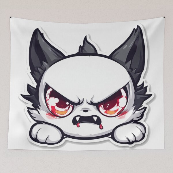 Item preview, Angry White Cat Red Eyes Fierce designed and sold by YAM716.