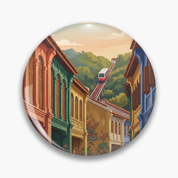 Item preview, Penang Malaysia Vintage Heritage Illustration designed and sold by Bomax121.