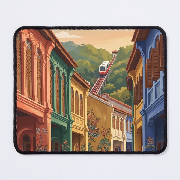 Item preview, Penang Malaysia Vintage Heritage Illustration designed and sold by Bomax121.