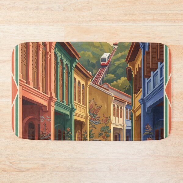 Item preview, Penang Malaysia Vintage Heritage Illustration designed and sold by Bomax121.