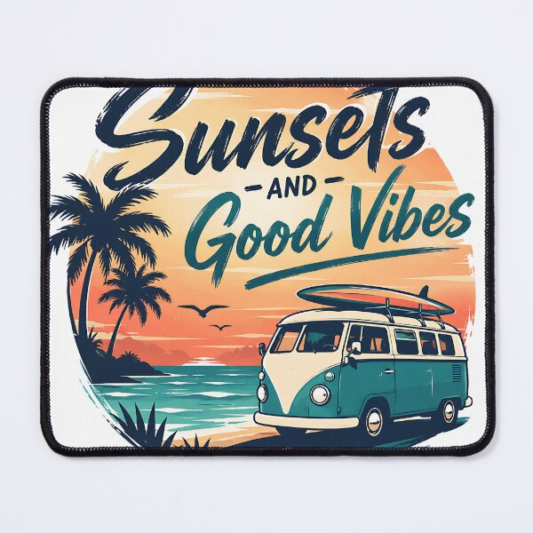 Item preview, Sunsets And Good Vibes Surf Camper Van   designed and sold by Jaideep Walia.