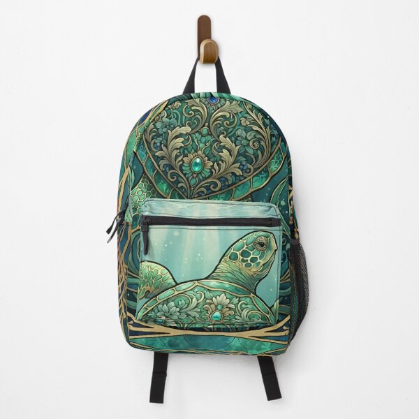 Item preview, Art Nouveau Sea Turtle Wall Art – Ornamental Marine Life and Ocean Illustration designed and sold by ZyxDes.
