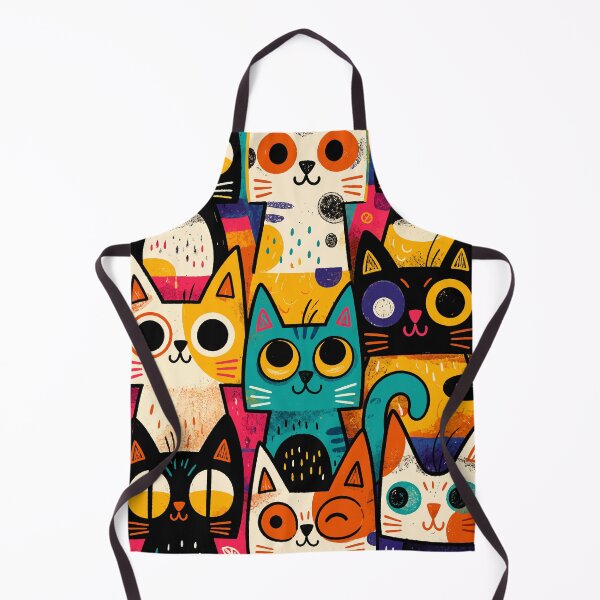 Item preview, Colorful Quirky Cats Collage Retro Pop Art Cute Kitten Pattern Graphic designed and sold by The Upside Down.