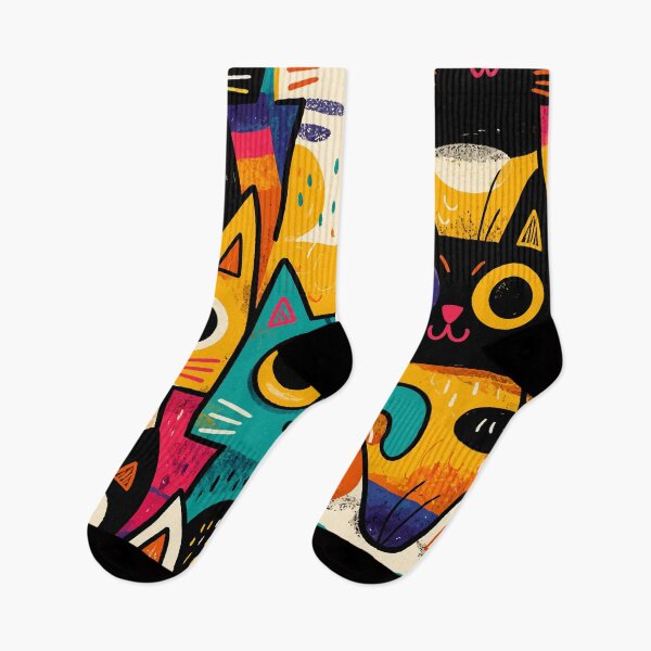 Item preview, Colorful Quirky Cats Collage Retro Pop Art Cute Kitten Pattern Graphic designed and sold by The Upside Down.
