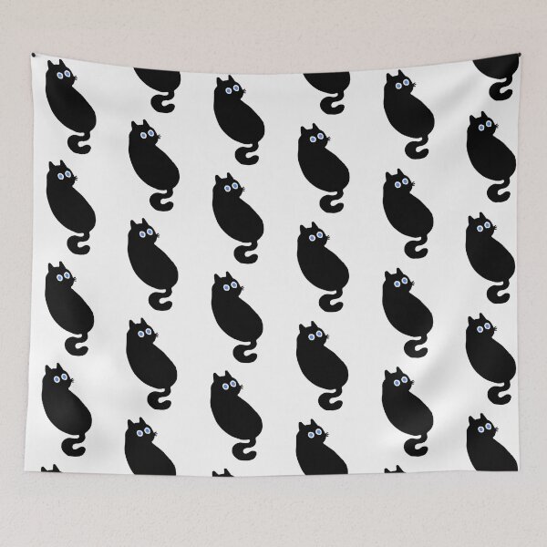 Item preview, Big Eyed Black Cat Back Print designed and sold by Marilia Rosado Studio.