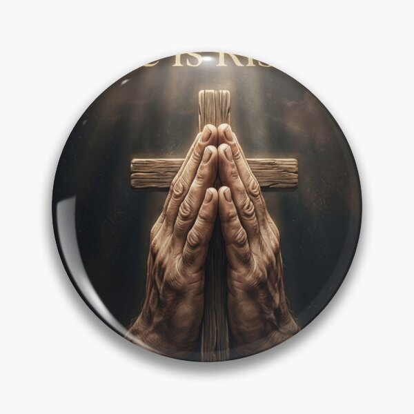Item preview, He Is Risen – Praying Hands Easter Faith Poster designed and sold by @SHINTOSARTSTORE.