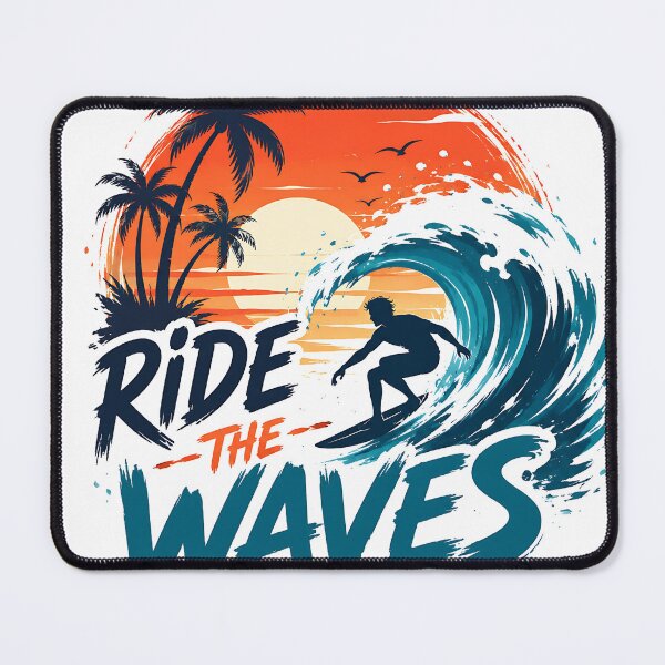 Item preview, Ride The Waves Surfing Sunset Vintage Typography  designed and sold by Jaideep Walia.