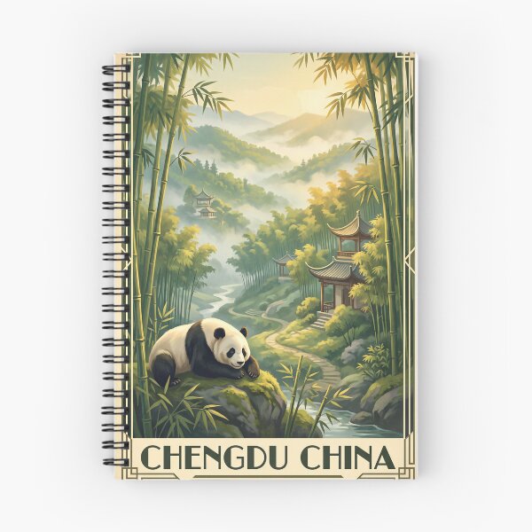 Item preview, Chengdu China Vintage Panda Travel Illustration designed and sold by Bomax121.